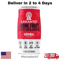Lakanto Original Liquid Monk Fruit Extract Drops, 1.76 fl oz, 1 Count