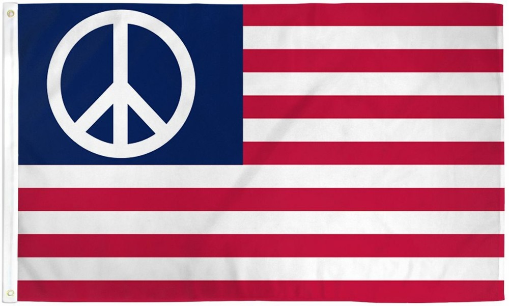 US Peace Sign Flag United States America USA 3×5 ft American Anti-war Pacifist