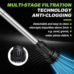 Cordless Stick Water Transfer Pump Silent Brushless w/2 Battery 720GPH 33FT head