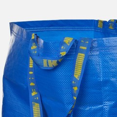 IKEA Frakta Large Size Shopping Bag Blue Sturdy Laundry Grocery Durable-19Gal