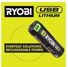 Ryobi USB Lithium Glue Pen Kit with 2.0 Ah USB Lithium Battery – Charging Cable