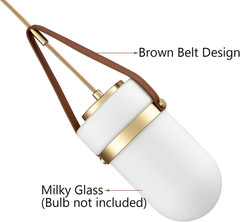 Modern Gold Water Drop Pendant Light with Milky Glass for Kitchen & Hallway