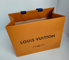 LOUIS VUITTON 8.5” x 7” X 4.5” Authentic Paper Shopping Tote Bag Small Orange