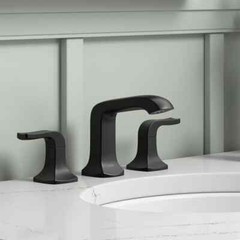 KOHLER Rubicon 8 in. Widespread Double Handle Bathroom Faucet in Matte Black