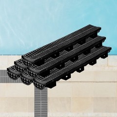 VEVOR Drainage Trench Driveway Channel Drain Kit Plastic Grate-5.8″x3.1″-6 Pack