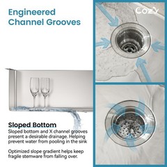 Cozy undermount stainless steel Brush Nickel sink 36x19x10 inch with accessory