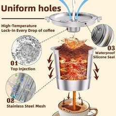 4 Pack Reusable K Cups Keurig 1.0 Stainless Steel Coffee Pod Filter BPA Free