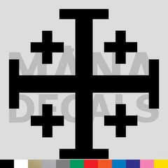 Jerusalem Cross Vinyl Die Cut Decal Sticker – Christian Kingdom Religious