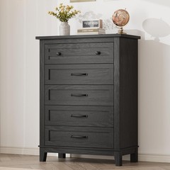 5 Drawer Dresser for Bedroom 41.3″ Wooden Closet Chest Storage Cabinet
