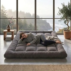 Extra Thick Japanese Sleeping Floor Mattress Foldable Roll Up Futon Tatami Mat