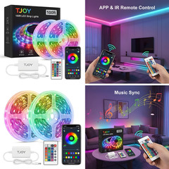50FT Waterproof LED Strip Lights, APP & Voice Control, RGB Outdoor Indoor Lights