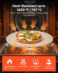VEVOR Pizza Stone Round/Rectangular Cordierite Baking Stone for Oven & Grilling