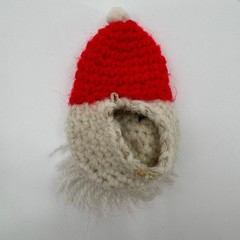 Vtg Handmade Crochet Christmas Ornaments LOT of 4 Santa Stocking Holiday Decor