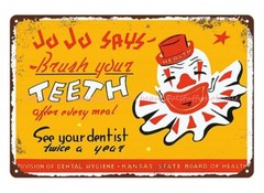 jo jo says brush your teeth after every meal see dentist metal tin sign