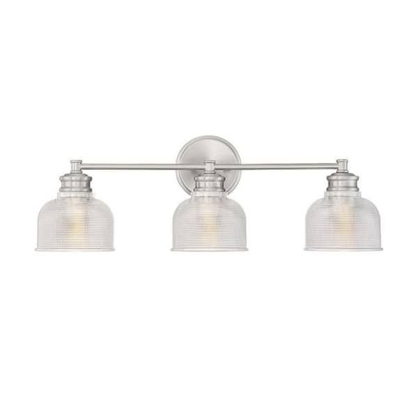 Savoy House 24.25 in. x 9.25 in. 3-Light Brushed Nickel Bathroom Vanity Light