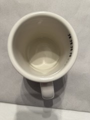 Design Within Reach White Red Ceramic Coffee Mug, Novelty Text, 10onz, 1pc