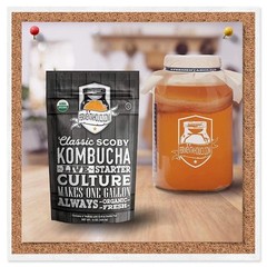 Fermentaholics Organic Kombucha SCOBY with Twelve Ounces of Starter Tea