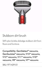 Genuine Dyson Stubborn Dirt Brush Attachment Tool 971429-01 New In Box OEM