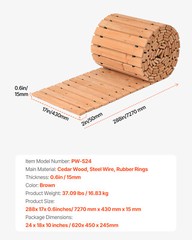 24 ft L x 17 in W Straight Wooden Garden Pathway Roll Out Garden Walkway