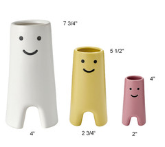 IKEA FRÖVÄXT Collection Vases White/Yellow/Pink Stoneware Modern Set of 3