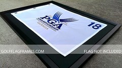Custom Size Black Golf Flag Frame, blk-001 w/Choice of Mat Color;flag not incl