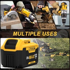 2Pack 12.0AH For DeWalt 20V 20 Volt Max XR Lithium Ion Battery DCB206-2 DCB205-2