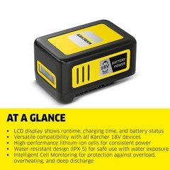 Kärcher 18V Battery 5.0 Ah, Real Time LCD Display, Lithium Ion – NEW