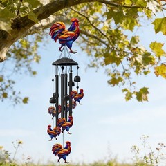 Hummingbird Wind Chimes Outdoor Garden & Yard Decor Black Aluminum Tubes Hanging