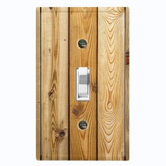 Metal Light Switch Outlet Cover Wall Plate Light Brown Wood PRINT Decor FOS139