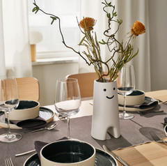 IKEA FRÖVÄXT Collection Vases White/Yellow/Pink Stoneware Modern Set of 3