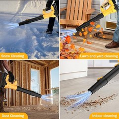 Cordless Leaf Blower 580CFM/160MPH & 6 Speed Levels Electric w/2 Batteries 4.0Ah