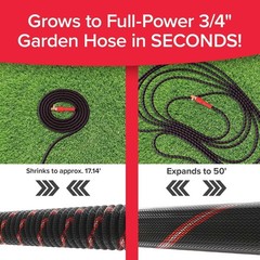Pocket Hose Ballistic 50 FT Expandable Garden Hose w/Pocket Pivot Swivel Connect