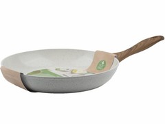 Natural Elements Woodstone 12″ Skillet Non Stick Frying Pan Farmhouse White