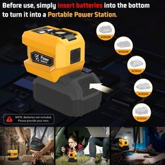 2-in-1 Power Station for Dewalt 20V Battery 300W DC Regulator 220W AC Inverter