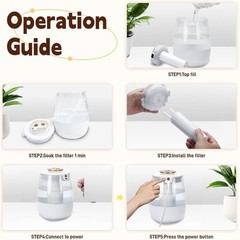1.5L bedroom humidifier dual-nozzle digital display humidifier LED light adjusta