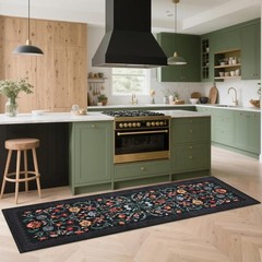 2.5×8 Floral Boho Runner Rug – Machine Washable & Non-Slip, Perfect for Hallways