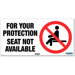 Global Industrial Seat Not Available Adhesive Sign 12″W x 6”H For Wall Seat or