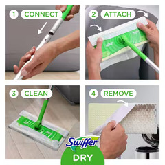 Swiffer Sweeper 2-in-1, Dry and Wet, Floor Cleaner Includes 1 Mop + 10 Refills