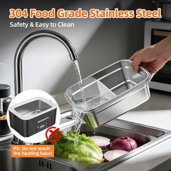 Cordless Electric Lunch Box with Scheduled Heating,1.2L Portable Food Warmer ，l