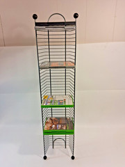 38 Inch Metal DVD / Game Storage Rack Tower Holds 45 Discs Wire Stand Vintage