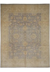 8.11 x 11.8 Slate and Gold Chobi Zigler Handmade Pakistan Rug #F-4258
