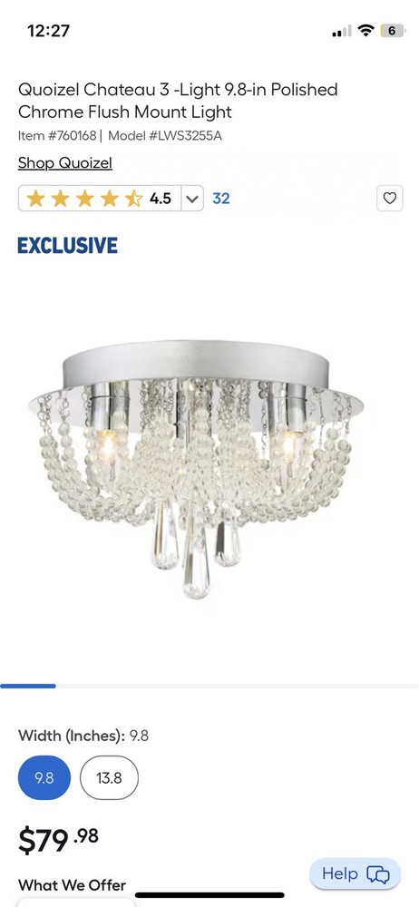 Quoizel Chateau 3 -Light 9.8-in Polished Chrome Flush Mount Light