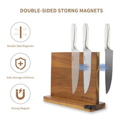 Magnetic Knife Block & Holder – Cutlery Display Stand with Sharpener – Kitchen S
