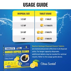 Foaming Garbage Disposal Cleaner Deodorizer Tablets – 24 Pack (1 Year Supply)