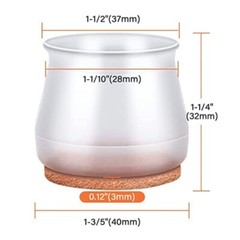 20/36 pcs Medium Silicone Chair Leg Floor Protectors Transparent Table Feet Caps
