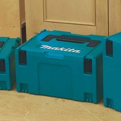 15.5 In. Large Interlocking Tool Box | Makita X Storage Portable Plastic Blue
