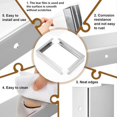 Stainless Steel Microwave Trim Kit 15.75×11 in for Built-in Microwave Side Pa…