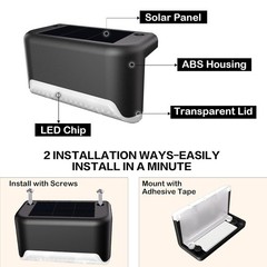 4~20 Pack Solar Deck Lights Outdoor Waterproof LED Steps Lamps For Stairs Fence