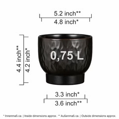 Round 5.2-in W x 5.2-in L x 4.4-in H Ebano Ceramic Indoor Planter
