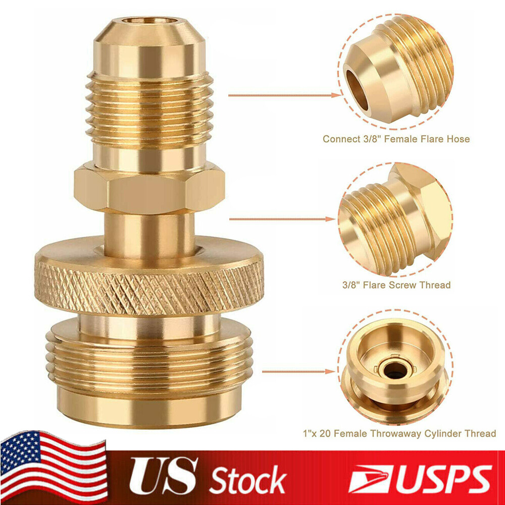 1LB Propane Tank Cansiter Regulator Adapter Connect to 3/8″Male Flare 5/8″-18UNF